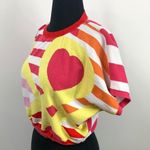 United Colors Of Benetton Stile Benetton Cropped Colorful Abstract Sweater Top Photo 3