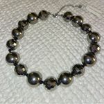 Ann Taylor NWT Metallic Pewter Stainless Steel Faceted Beads Necklace NEW Photo 1