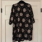 Pact Floral Organic Cotton Kimono Size XS/S Black Cream Pink Peach Floral Blooms Photo 8