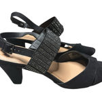 CloudWalkers by Avenue Black Rhinestone Slingback Heels Holidays Glam 11 Wide Size undefined Photo 0