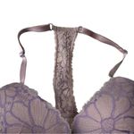 Victoria's Secret Victoria’s Secret Purple Lace Floral Racer Back Front Clasp Push-up Padded 34DD Photo 6