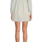 Gianni Bini  Gingham Mini Babydoll Dress Size 4 Green White Puff Sleeve Smocked Photo 1