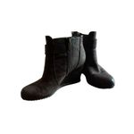 Kenneth Cole Reaction Brown Pebbled Leather Wedge Heel Ankle Boots Size 8.5 Photo 3