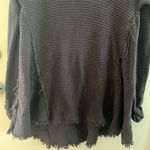 Free People Women's Cold Shoulder V Neck Sweater Gray Casual Knit High-Low S/M Photo 3