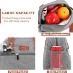 Lunch Bag for Women Freezable Lunch Tote Bag Organizer Reusable Cooler Lunch Box for Adult Outdoor Work,School and Picnic Insulated Lunch Bag with Pocket (Gray) Photo 2