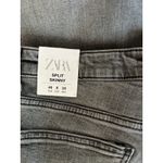 ZARA Split Skinny Hi Rise Full Length Jeans Size 8 Gray Denim Stretch Modern NEW Photo 4
