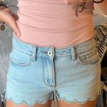 Bullhead Denim Co Light Wash Scalloped Shorts Photo 0