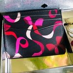Kate Spade  Gift Set Card Holder & Present Key Fob Pink Ribbon Print NWT Photo 5