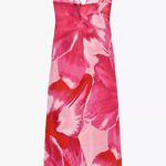 ZARA  Elegant Pink Floral Maxi Dress Photo 7