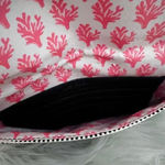 Stella & Dot | City Slim Black White Woven Raffia Coral Clutch Bag Purse | OS Photo 4