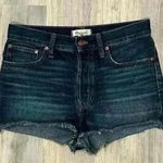 Madewell  The Dad Jean Shorts Cutoff Dark Wash Denim High Rise Button Fly Size 27 Photo 0