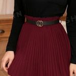 SheIn Mulvari Paper Bag Waist Belted Pleated Skirt Photo 0