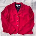 Danny & Nicole  Y2K two piece red polyester power skirt suit midi length. Sz 10P. Photo 11