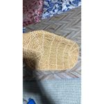 Brighton  Straw Wicker Tote Bag Purse Heart Charm Beige‎ Leather Trim Photo 5