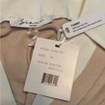 Sioni Mixed Media Long Sleeve Top Tan Size M Photo 6