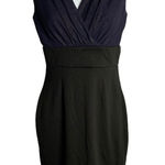 Mystic Vintage  Bodycon Surplice Top Mini Dress M Black Blue Sequin Sleeveless Photo 0