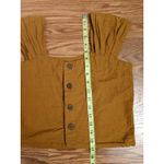 2pc Coord Fitted Button Up Tank Shorts Sz S Mustard Yellow Cottage Peasant Boho Photo 3