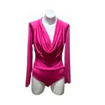 Saints 21 Women's Pink Long Sleeve Draped Bodysuit Size M Size M Photo 8