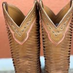 Lucchese Soft leather Brown Orange Woman’s Western Boots Size 7 1/2 Retails $800 Photo 1