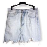 Free People  We The Free Going Rouge Raw Hem Denim Skirt Size 26 Photo 3