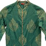 Threads Clasilks Womens XS Kurti Green Gold Photo 2
