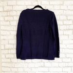 Talbots  100% Cotton Navy Blue Knit Sweater Medium Photo 3