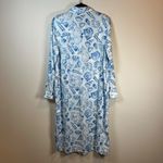 Martha Stewart Womens Linen Blend Shirt Dress Blue White Beach Shells Size Small Photo 9