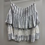Chic Striped Black and White Mini Skirt Gray Size L Photo 2