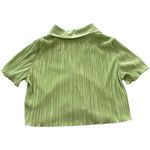 Peppermayo  Sundowner Cropped Shirt Pleated Satin Lime Green Women's US Size 8 Photo 4