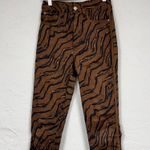 We Wore What  Brown Tiger Stripe Icon Jeans Womens 26 High Rise Skinny Denim Ankle Photo 1