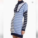 STAUD NEW Hampton Mini Sweater Knitted Dress in Adriatic Stripe Sz S Photo 1
