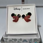 Disney Baublebar Mickey Apple Earrings Red Enamel Crystal Studs Photo 1