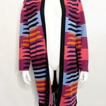 Mara Hoffman Striped Fringe Open Front Cardigan Knit One Size Photo 0