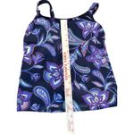 Lands' End Tankini Top Size 4 Square Neck Paisley Wireless Soft Cup Navy Blue Photo 6