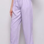 Boutique NWOT  Purple Chain Detail Fold Pleated Front Pants. Size Medium Photo 3