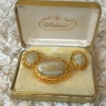 Brooch vintage and clip earrings. Still in the original box. Very beautiful.​ Photo 0