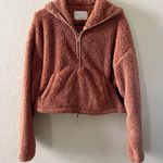 Aeropostale  Peach Fleece Cropped Hoodie Photo 0
