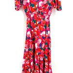 Anthropologie  ABEL THE LABEL Multicolor Rayon Floral Print Hi Low MIDI Dress Photo 2