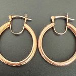 STS KARIS Basket Weave Knot Design Rose Gold Plated Hoop Earrings 10g. Pink Photo 3