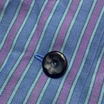 60s vintage Blue Striped Long Sleeve Mini Dress Homemade Small Photo 2