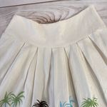Carole Little Linen Blend Pleated Beaded Skirt Palm Trees Statement Beach Size 4 Photo 5