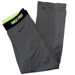 Nike  pro Women's Hypercool Capri Mesh Panel Leggings Sz medium Gray Green drifit Photo 0