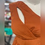 Long Bridesmaid Dress with Slit Pockets Chiffon Formal Dress for Women 12 Orange Photo 9