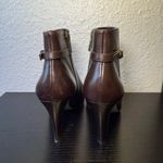 Brooks Brothers  Womens Brown Leather Pointed‎ Ankle Boot Heel Buckle Size 7 Zip Photo 3