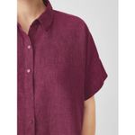 Eileen Fisher  Washed Organic Linen Delave Set Size Medium Geranium Photo 2