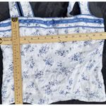 Reformation  Eloise Blue And White Floral Linen Tank In Orlaya Pattern-Size 10‎ Photo 4