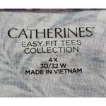 Catherines Easy Fit Tees Tunic Top Size 4X Short Sleeve V-Neck Purple Leaves Photo 7