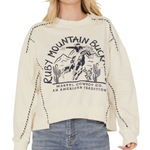 MARVEL COWBOY Ruby Mountain Buckaroo Sweatshirt Cream Color Womens Size Large Photo 0