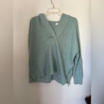 Aerie  waffle weave blue green hooded oversized pullover size  XS Photo 6