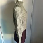 H&M New H & M Women’s Light Khaki Green Chunky Cable Knit Mock Turtleneck Sweater Photo 2